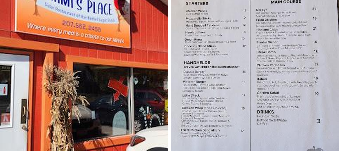 Mimi's Place Menu